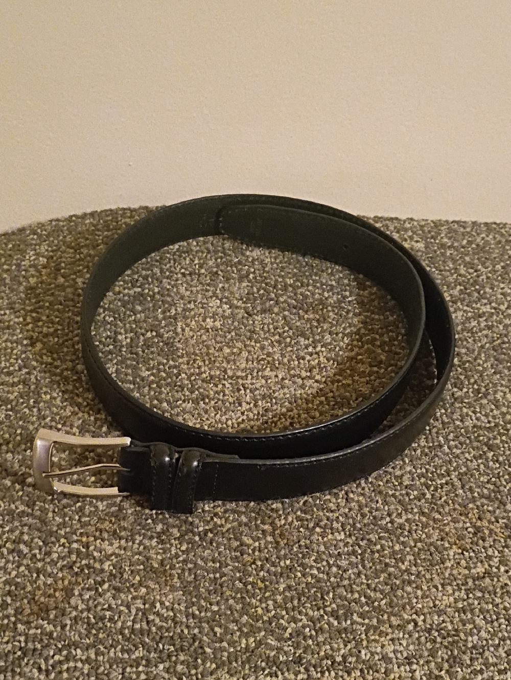 Men's Florsheim Classic Black Leather Belt Size 38